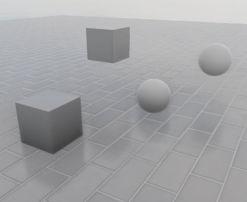 Basic example of models on a reflective floor