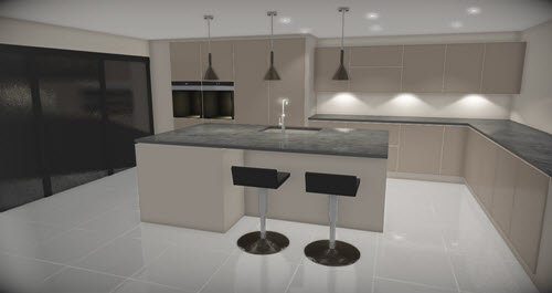 Kitchen showing screen space reflections