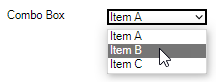 Image showing an example of the Combo Box on a user form