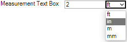 Image showing an example of the Measurement Text Box on a user form