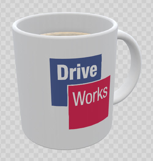 Coffee mug with decal applied on the side