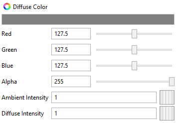 Image showing the Diffuse Color user interface in a 3D Document
