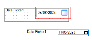 Image showing the Input Height on the Date Picker control.