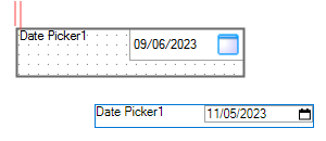 Image showing the left padding on the Date Picker control.