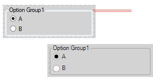 Image showing the border on the Option Group control.