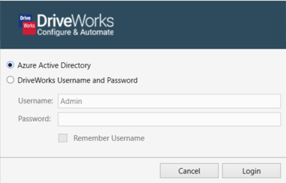 SSO Credentials dialog in DriveWorks Pro Server Configuration